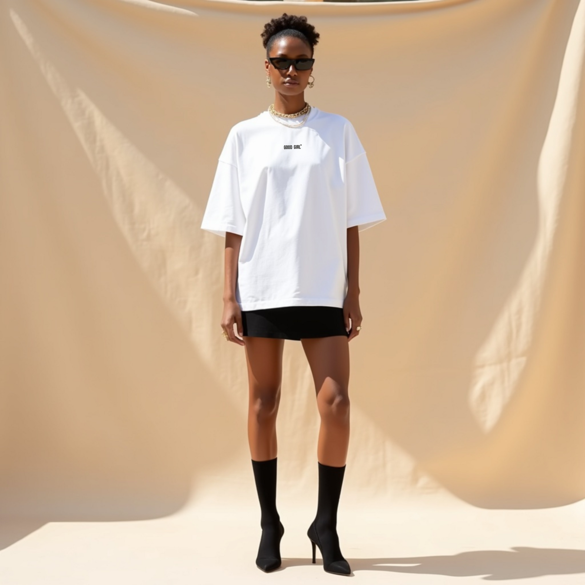 Oversized statement-T-shirt – GOOD GIRL® - SLECHTE GEWOONTEN Weiß