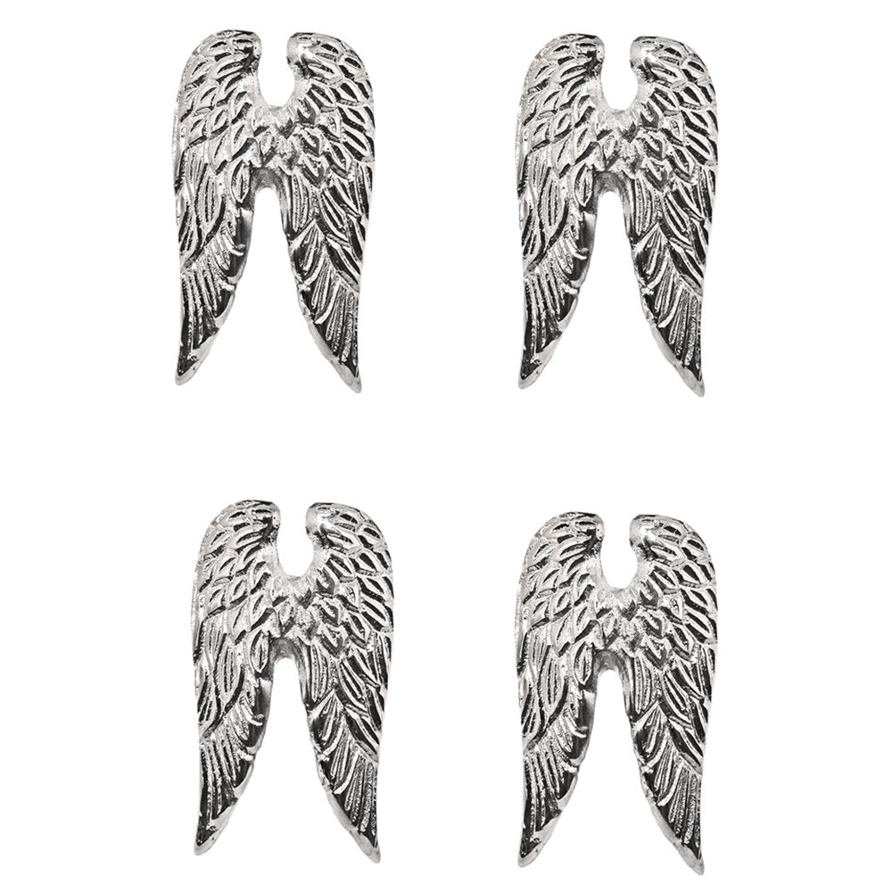 EDZARD set van 4 kandelaars kandelaars vleugels vleugels, aluminium vernikkeld, hoogte 7 cm