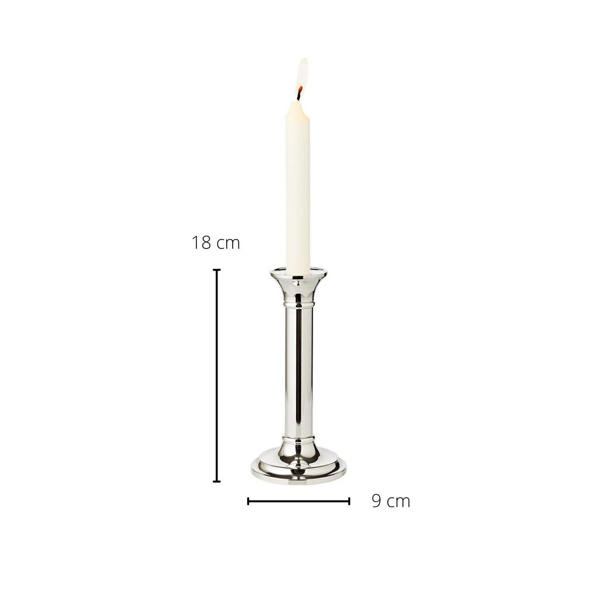 EDZARD kandelaar Fiona voor stokkaars, hoogte 18 cm, edel verzilverd, aanslag beschermd