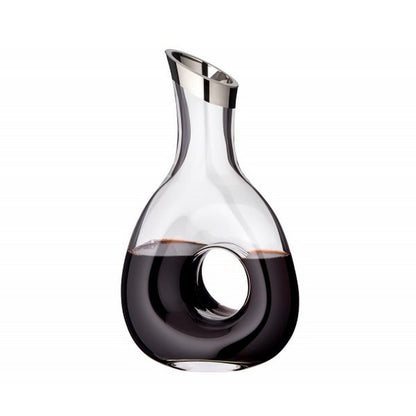 EDZARD karaf Gordon, mondgeblazen kristalglas met platina rand, hoogte 30 cm, inhoud 1,2 liter
