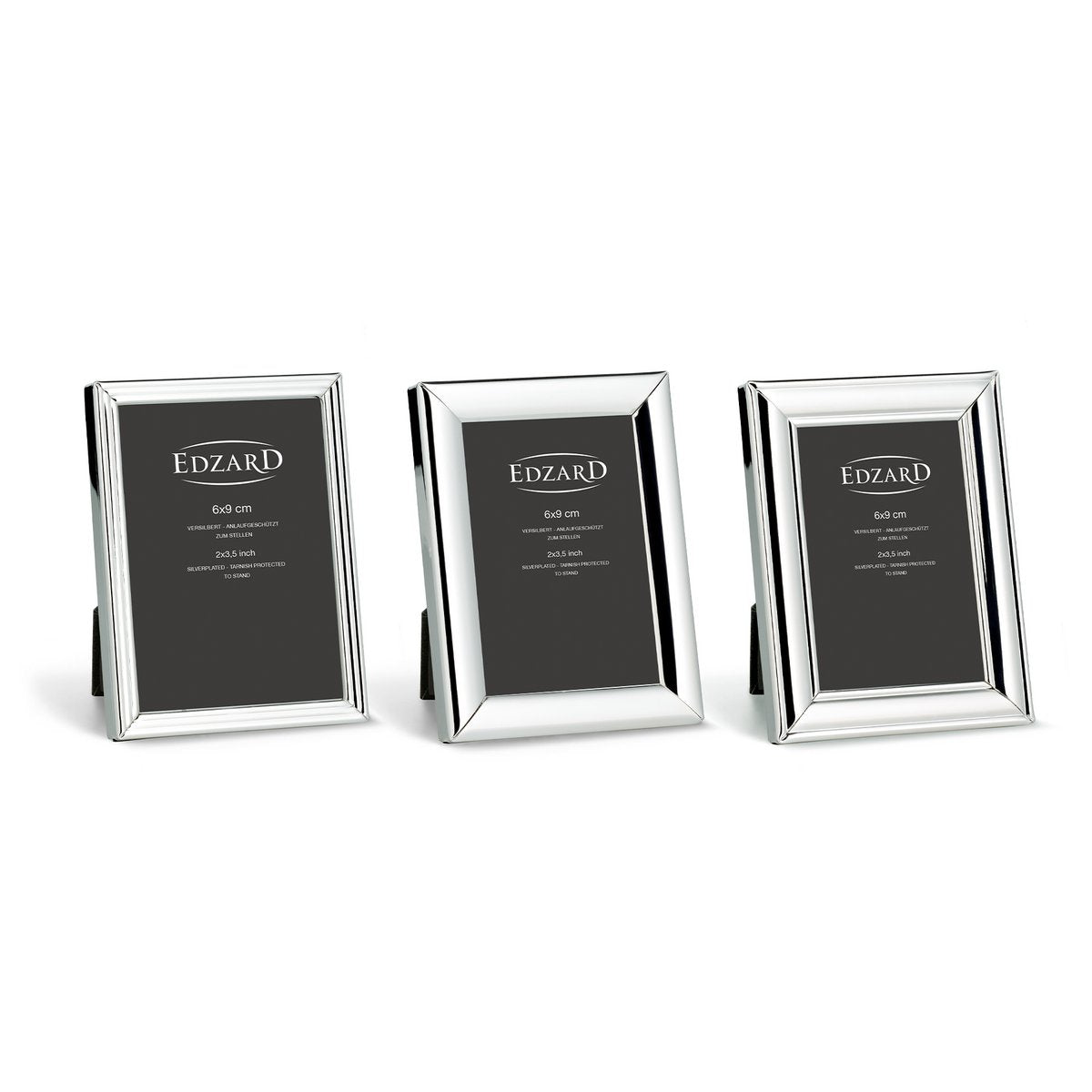 Set van 3 fotolijsten Joline (6 x 9 cm), verzilverd, aanslagbestendig