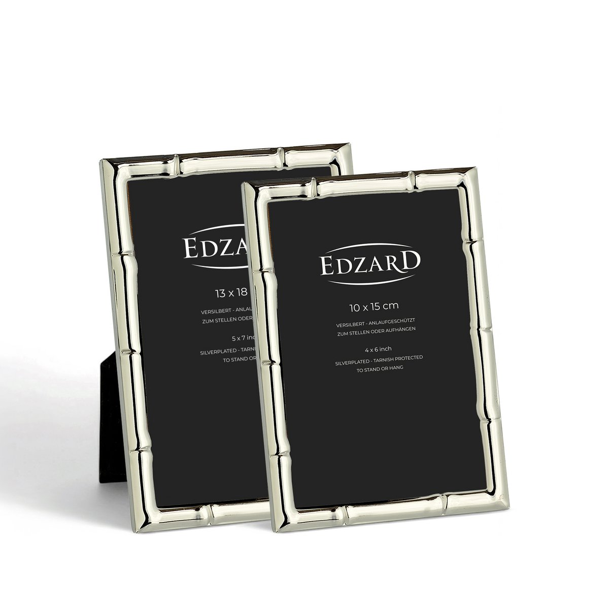 Fontanellato fotolijst (13x18 cm), elegant verzilverd, aanslagvrij, 2 hangers