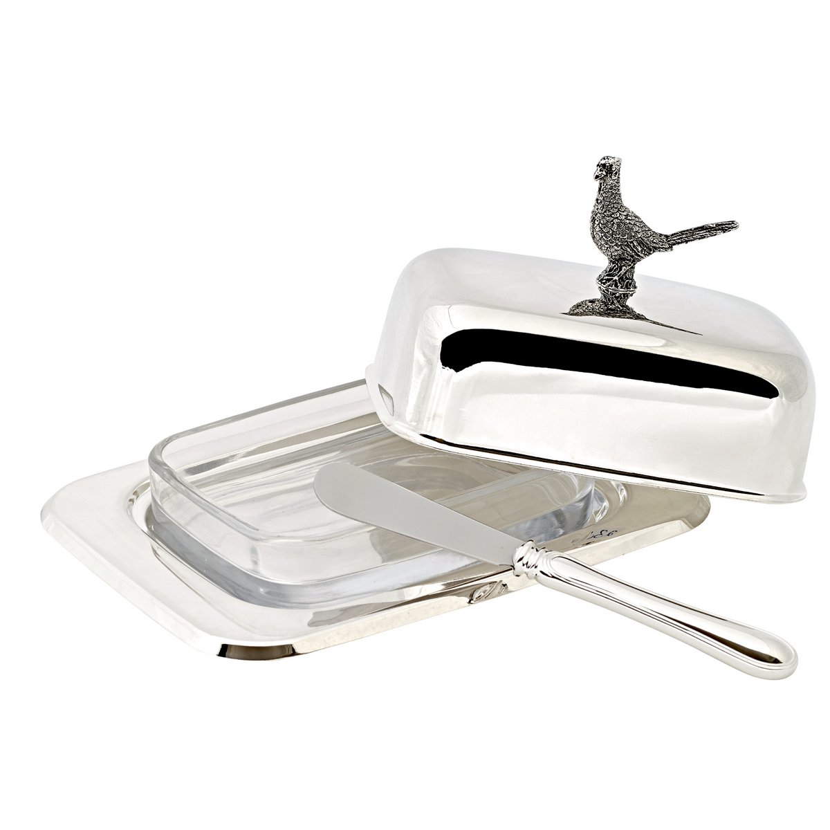 Butterdose Fasan Mit Messer (L 18 cm)