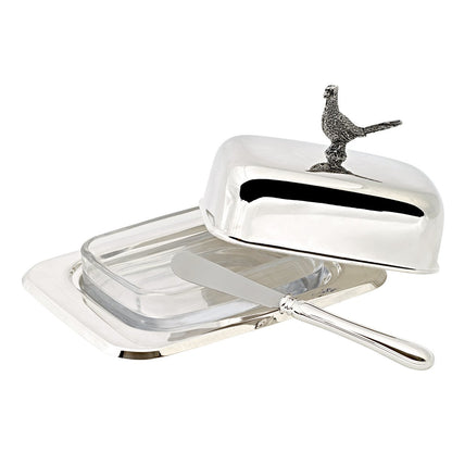 Butterdose Fasan Mit Messer (L 18 cm)