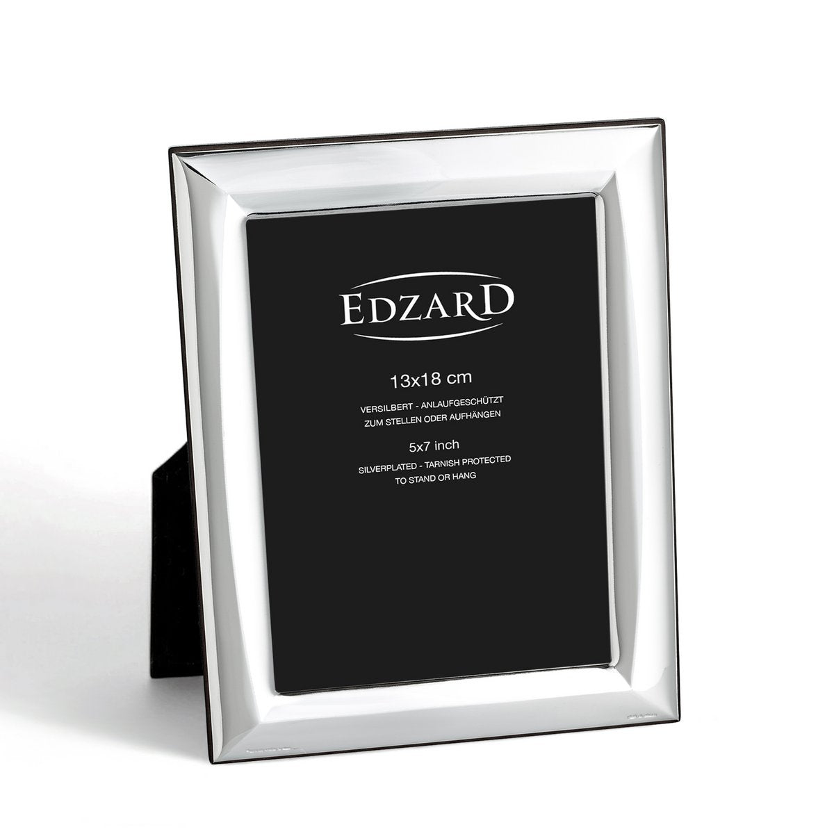 Fotolijst Serino 13x18 cm elegant verzilverd, aanslagvrij, met houten decor achterkant