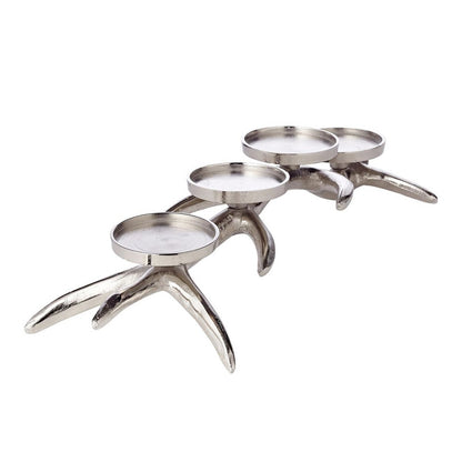 EDZARD kandelaar Kingston, aluminium vernikkeld, zilverkleurig, hoogte 13 cm