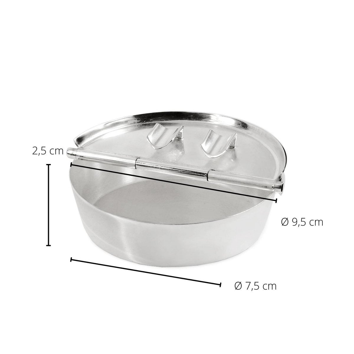 EDZARD opvouwbare asbak asbak Herald, met wapen, zwaar verzilverd, diameter 10 cm