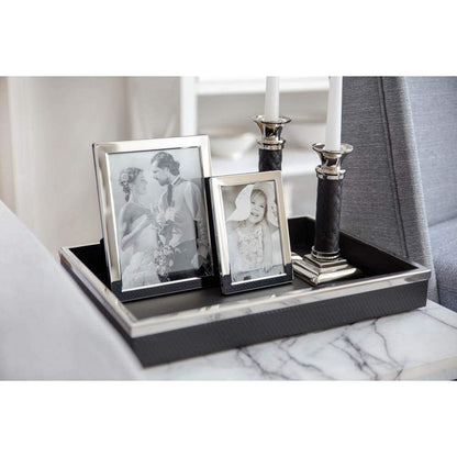 EDZARD Salerno fotolijst voor foto's (DIN A4 - 21 x 29,7 cm), elegant verzilverd, aanslagvrij, 2 hangers