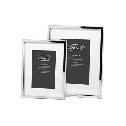 EDZARD Rivoli fotolijst voor foto's 13 x 18 cm, verzilverd, aanslagvast, met 2 hangers