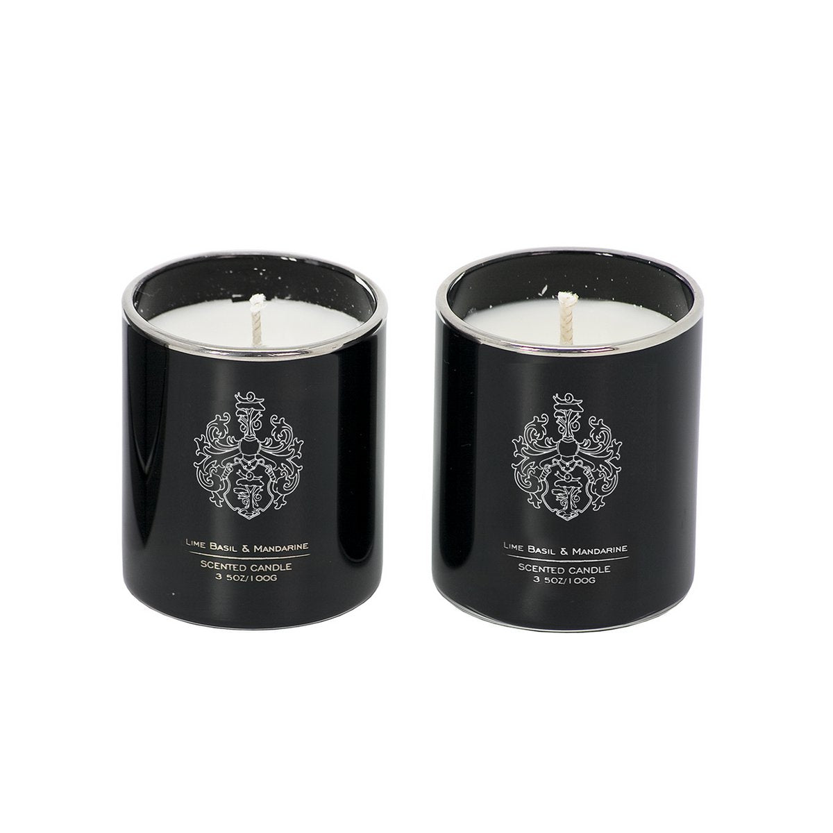 EDZARD set van 2 limoen, vegan geurkaars in glas, limoen, basilicum & mandarijn, hoogte 7 cm