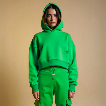 Crop hoodie "TWINTIG JAAR VANAF NU" - Wit
