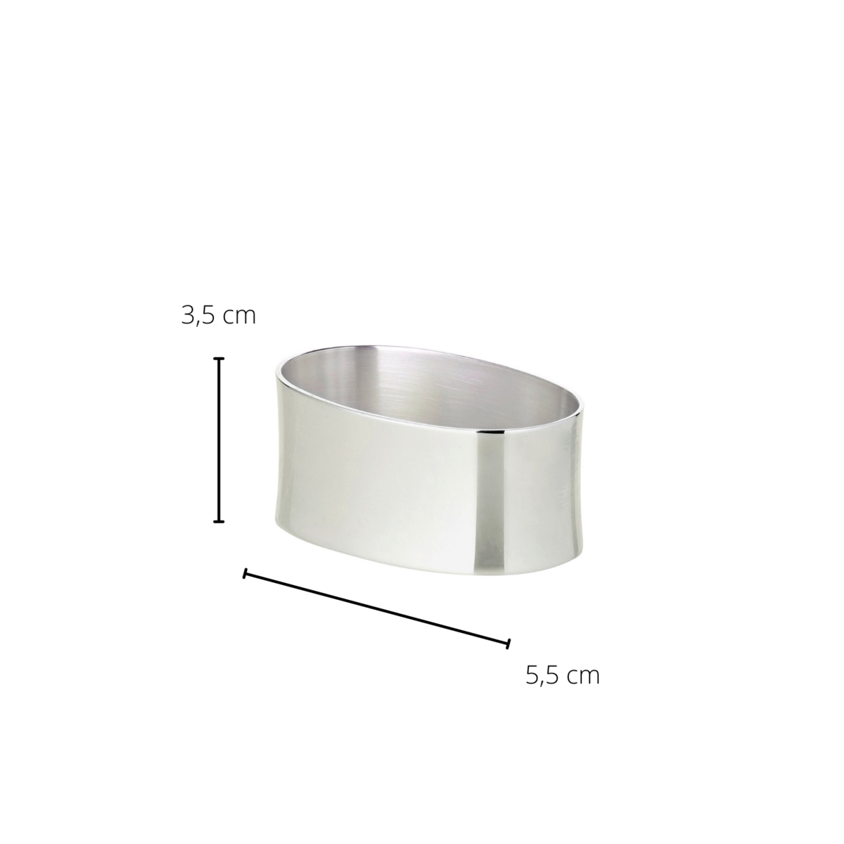 EDZARD servetring Liscio, ovaal, lengte 5,5 cm, echt zilver 925/000, zilvergewicht 35 gram