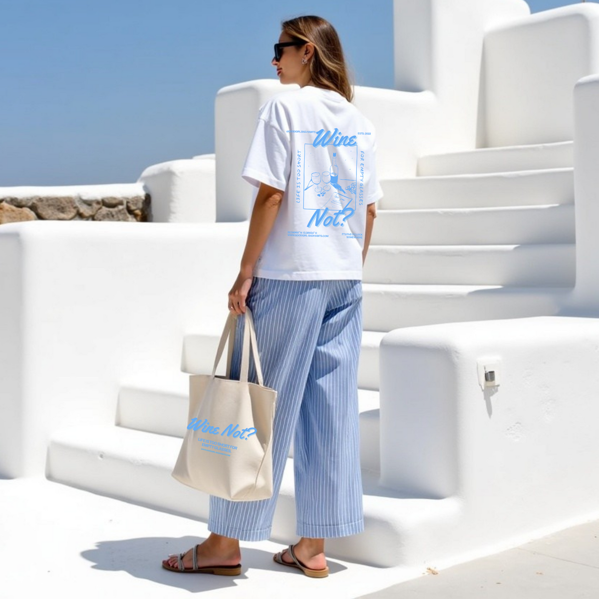 Oversized t -shirt "wijn - niet?"