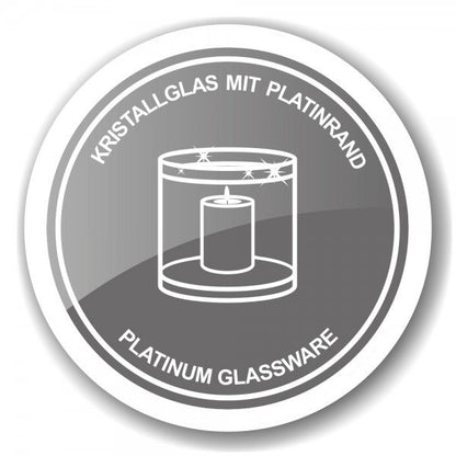 EDZARD lantaarn Molly, mondgeblazen kristalglas met platina rand, hoogte 8 cm, diameter 7 cm