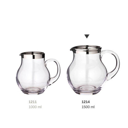 EDZARD kan Olivia, mondgeblazen kristalglas met platina rand, hoogte 17 cm, inhoud 1,5 liter