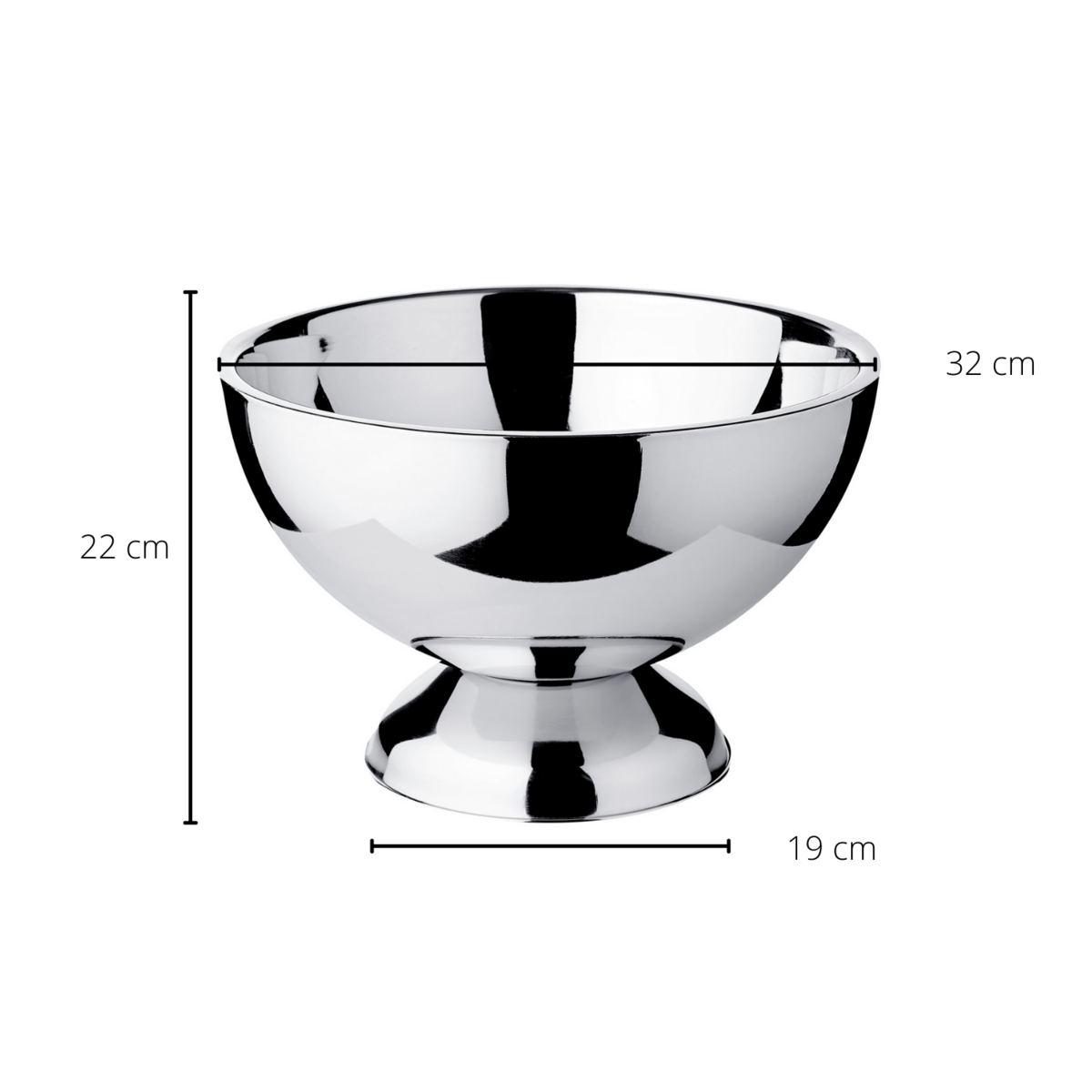 EDZARD champagnekoeler flessenkoeler wijnkoeler Cadiz, hoogglans gepolijst roestvrij staal, dubbelwandig, ø 32 cm