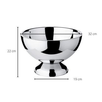EDZARD champagnekoeler flessenkoeler wijnkoeler Cadiz, hoogglans gepolijst roestvrij staal, dubbelwandig, ø 32 cm