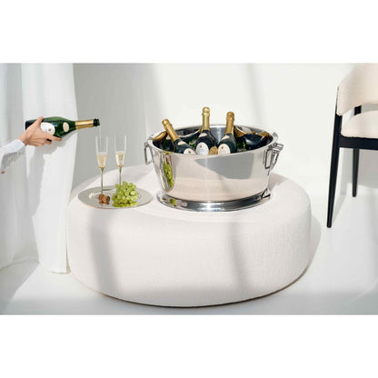 EDZARD Michigan champagnekoeler met handvatten, hoogglans gepolijst roestvrij staal, dubbelwandig, ø 53 cm, H 24 cm