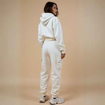 Crop hoodie "twintig jaar over nu" - Weiss