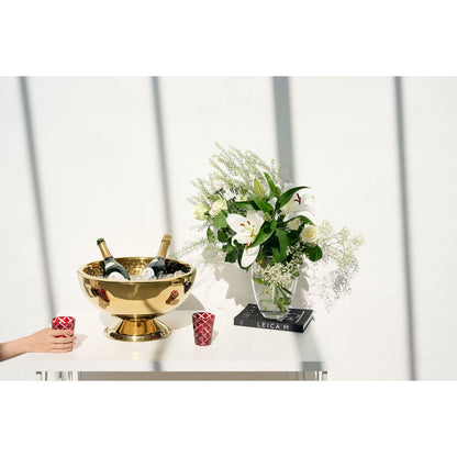 EDZARD set van 6 kristallen glazen Dio, rood, handgeslepen glas, hoogte 10 cm, inhoud 0,23 liter