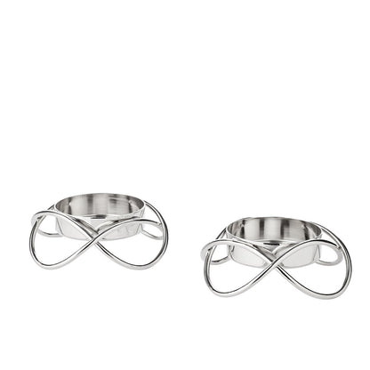 EDZARD Set van 2 kandelaars Bastia in zilver H 3 cm