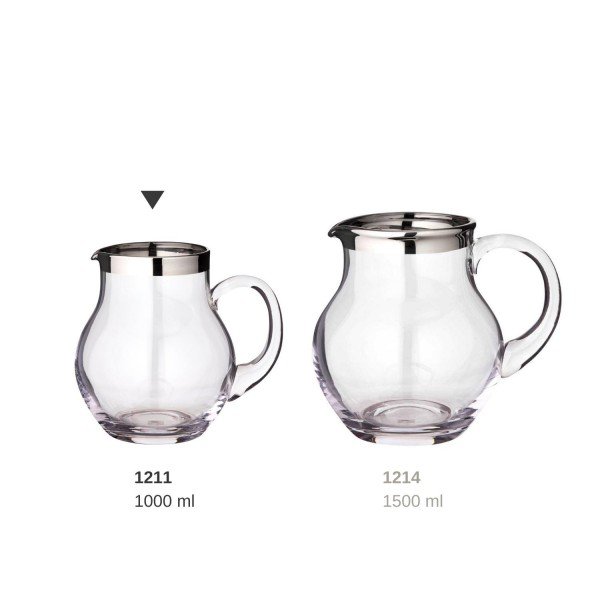 EDZARD kan Olivia, mondgeblazen kristalglas met platina rand, hoogte 16 cm, inhoud 1,0 liter