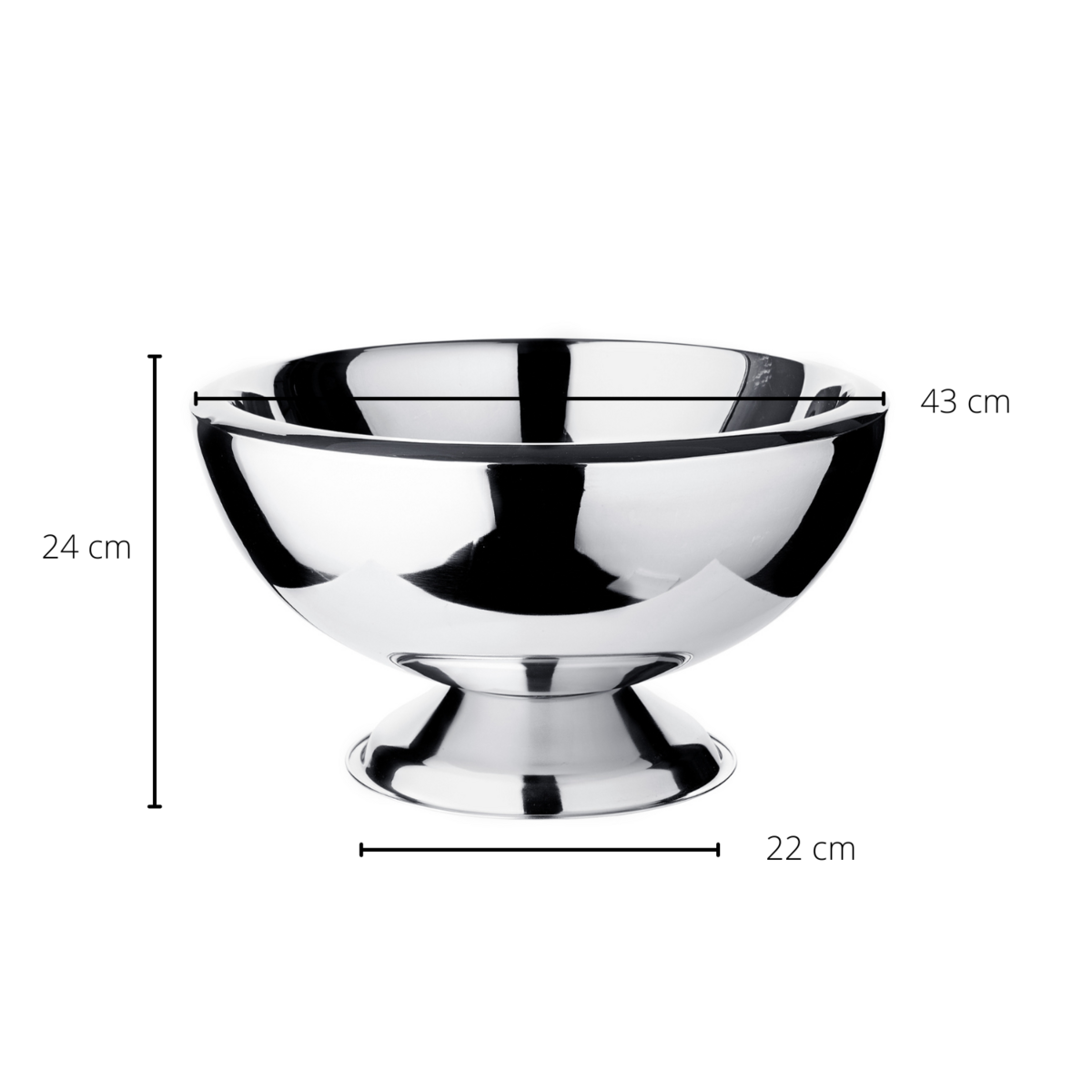 EDZARD champagnekoeler Cadiz champagnekoeler, hoogglans gepolijst roestvrij staal, dubbelwandig, 43 cm diameter
