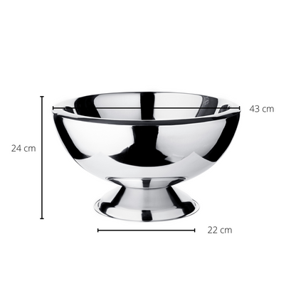 EDZARD champagnekoeler Cadiz champagnekoeler, hoogglans gepolijst roestvrij staal, dubbelwandig, 43 cm diameter