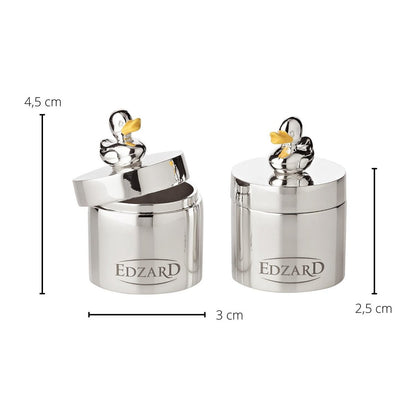 EDZARD set van 2 tandendoosjes juwelendoosjes eend, hoogte 5 cm, verzilverd, aanslagbestendig