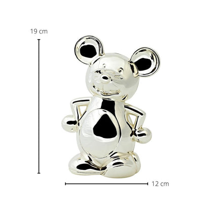 EDZARD spaarpot spaarpot muis, verzilverd, aanslagbestendig, hoogte 19 cm