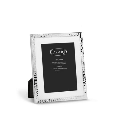 EDZARD fotolijst Fano voor foto 10 x 15 cm, passepartout, verzilverd, aanslagbestendig, 2 hangers