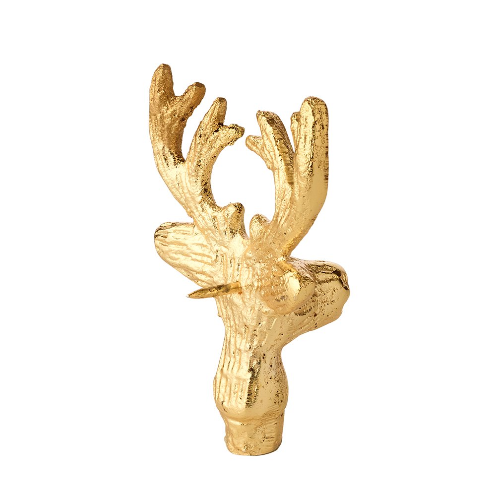 EDZARD set van 3 kandelaars elandenkandelaars, goudkleurig vernikkeld aluminium, hoogte 6 cm