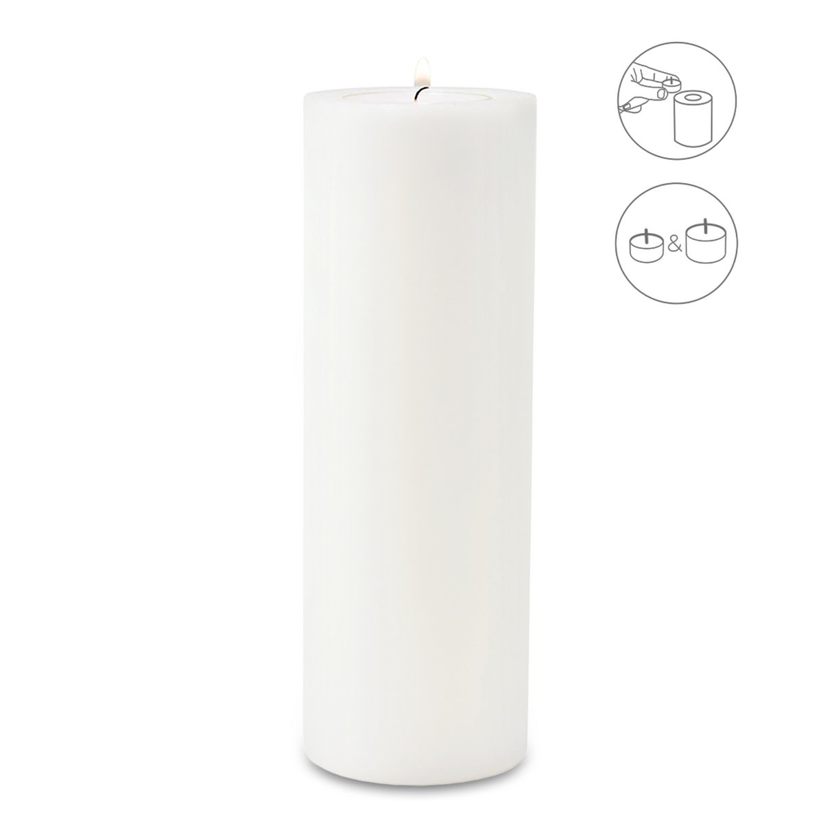 EDZARD theelichthouder permanente kaars Cornelius voor maxi theelicht, hoogte 30 cm, ø 10 cm, hittebestendig 90 graden