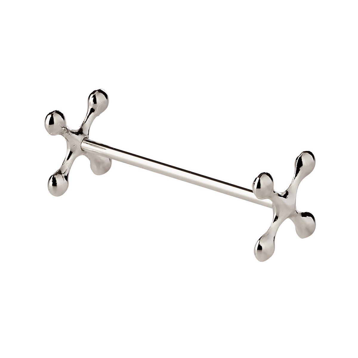 EDZARD set van 6 messteun messteun kruis, edel verzilverd, aanslag beschermd, lengte 7 cm