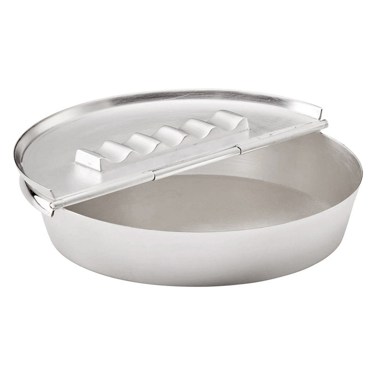 EDZARD opvouwbare asbak Ashburn, zwaar verzilverd, diameter 16 cm, 4 opbergbakken