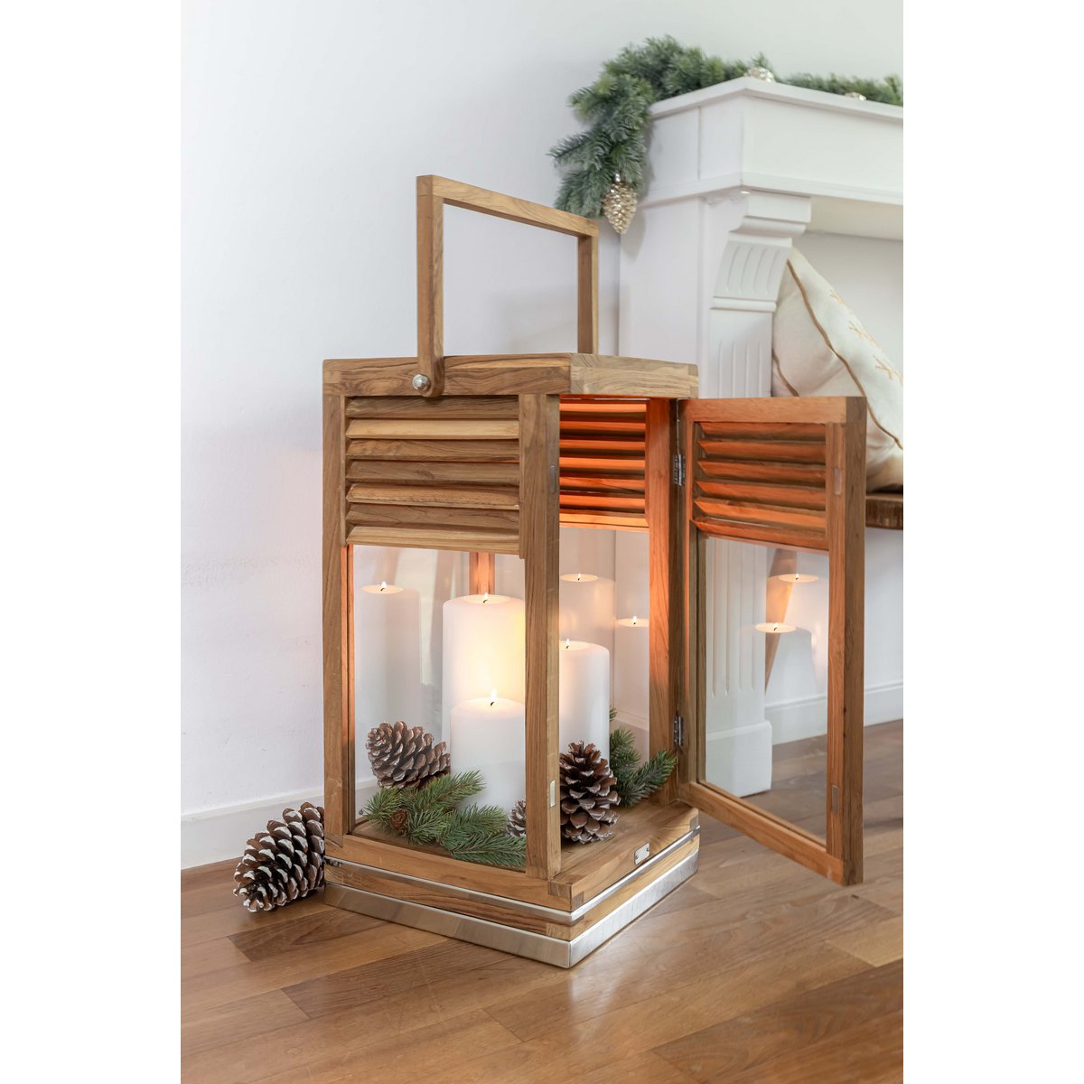 Cornelius Double Pine permanente kaars (hoogte 15 cm, Ø 8 cm), wit, hittebestendig tot 90°