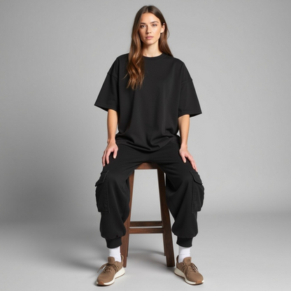 Oversized t-shirt "OK, maar eerste koffie"