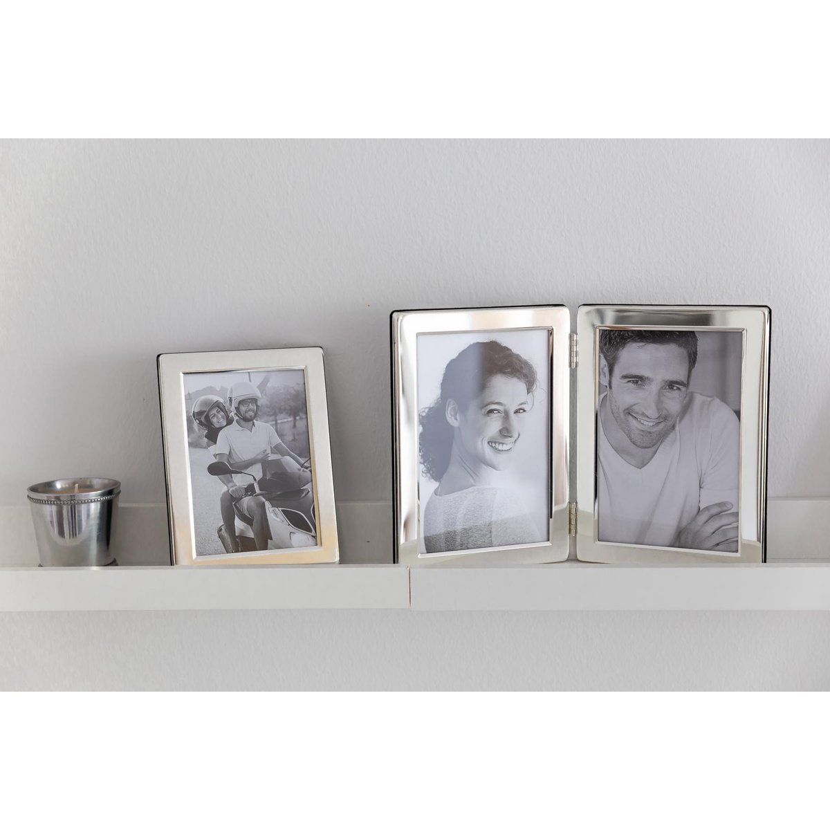 EDZARD dubbele fotolijst Salerno voor 2 foto's 10 x 15 cm, verzilverd, aanslagbestendig