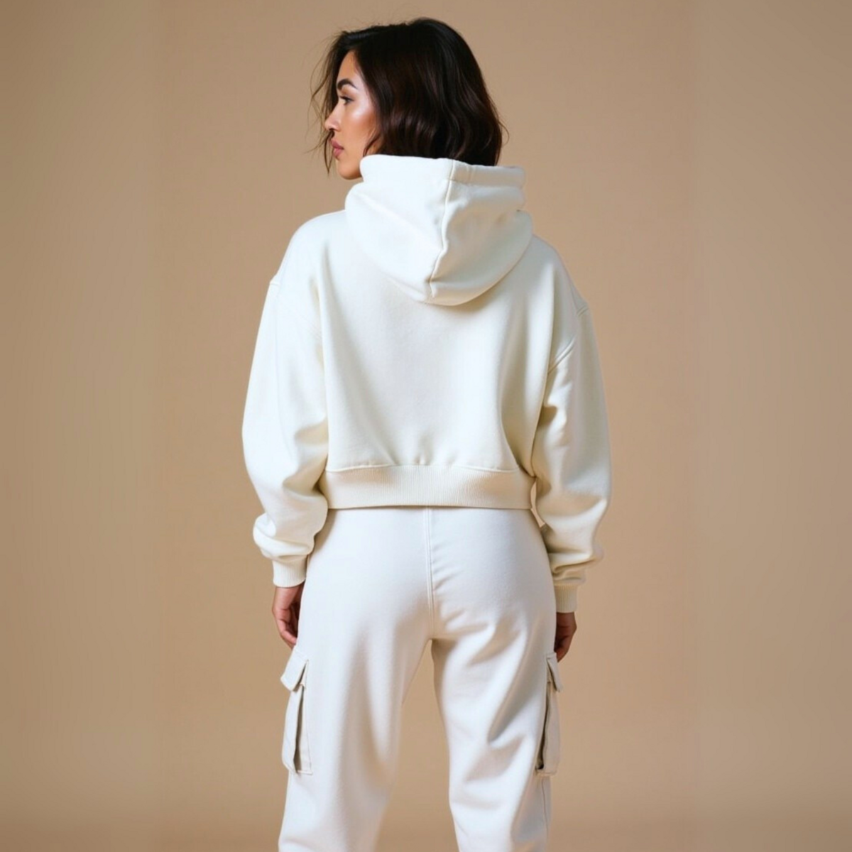 Crop hoodie "TWINTIG JAAR VANAF NU" - Wit