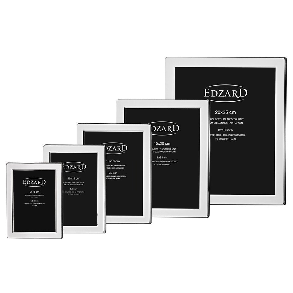EDZARD fotolijst Salerno voor foto 15 x 20 cm, edel verzilverd, aanslag beschermd, met 2 hangers