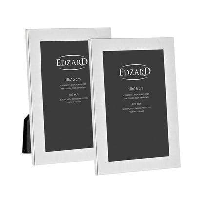 EDZARD set van 2 Prato fotolijsten voor foto's 10 x 15 cm, elegant verzilverd, aanslagvrij, met 2 hangers