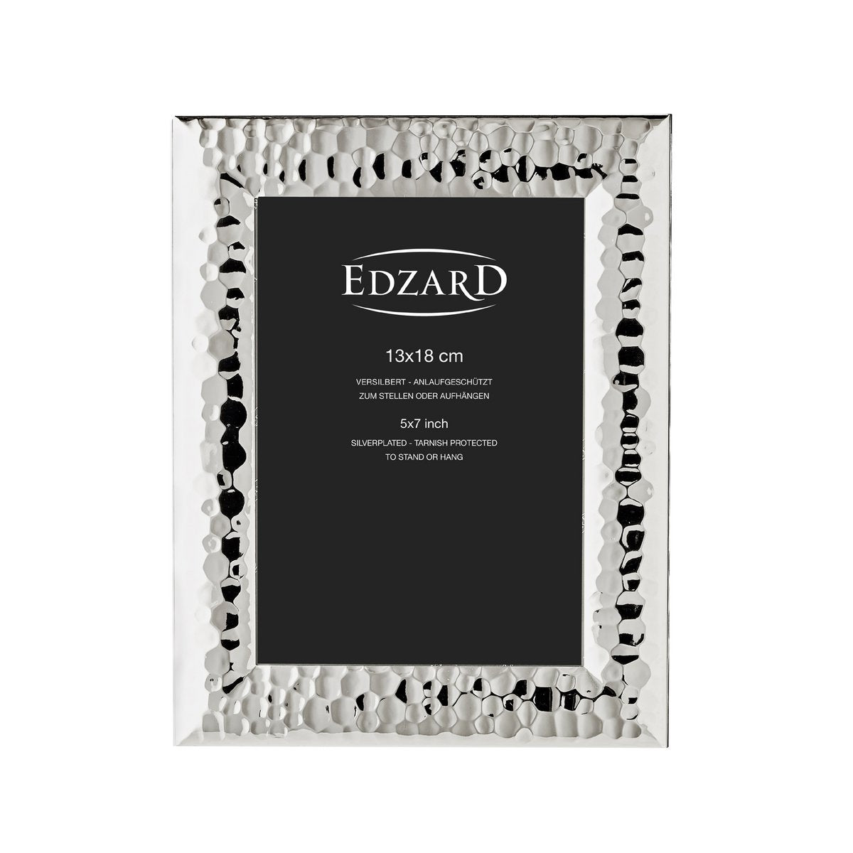 EDZARD fotolijst Gubbio voor foto 13 x 18 cm, edel verzilverd, aanslag beschermd, met 2 hangers