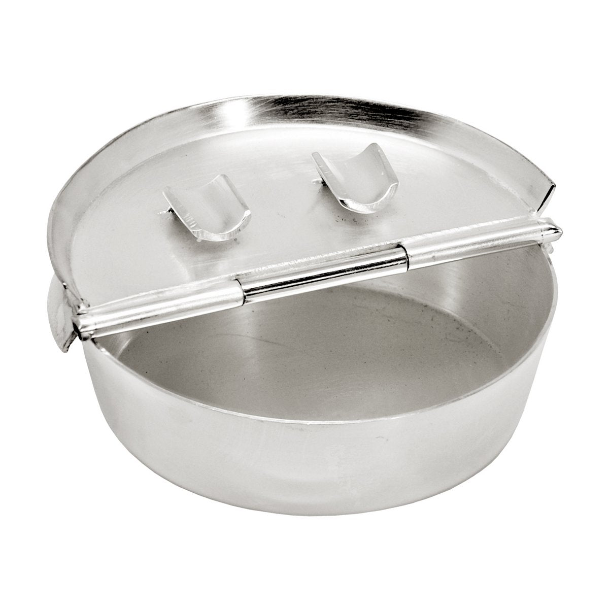 EDZARD opvouwbare asbak Ashburn, zwaar verzilverd, diameter 10 cm, 2 opbergbakken
