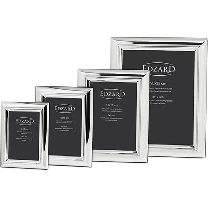 EDZARD set van 2 fotolijsten Florence voor foto 10 x 15 cm, edel verzilverd, aanslag beschermd, met 2 hangers