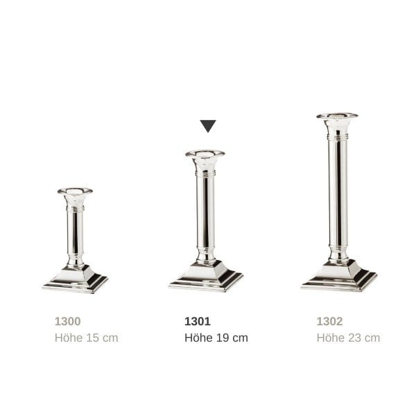 EDZARD kandelaar Lincoln voor stokkaarsen, edel verzilverd, aanslag beschermd, hoogte 19 cm