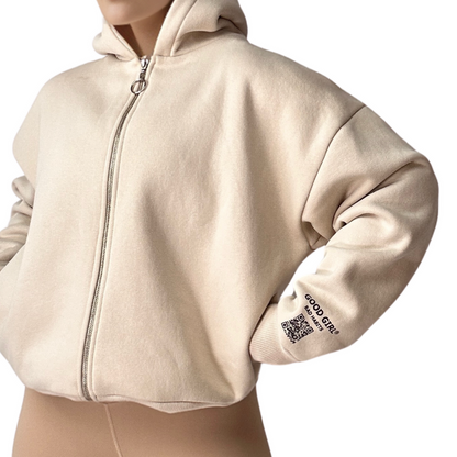 Hoodie met rits "GGBH" - mintgreen