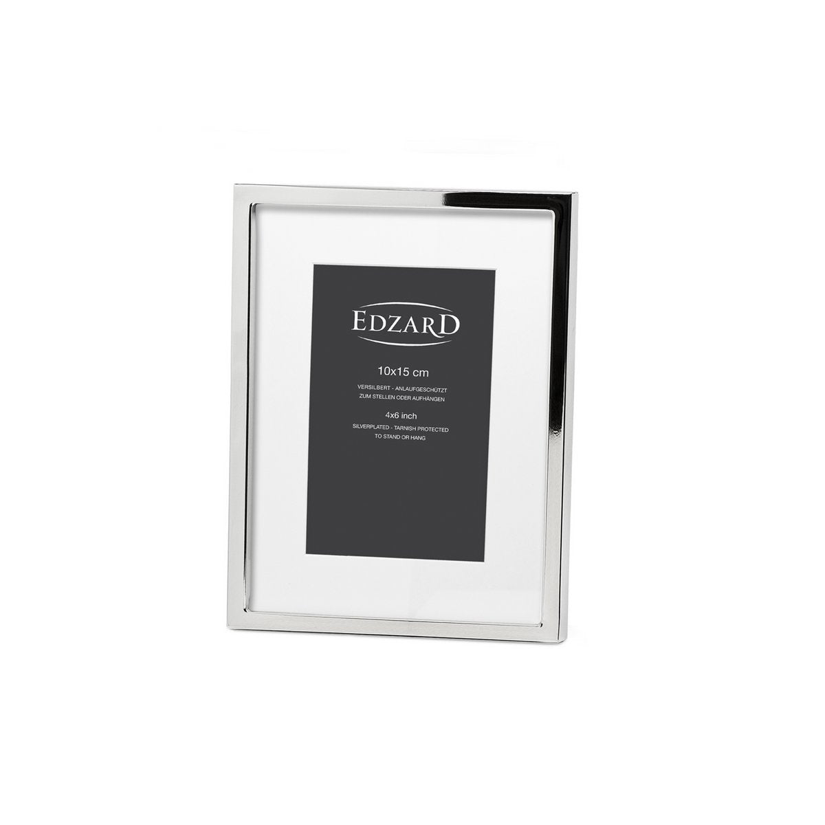 EDZARD Rivoli fotolijst voor foto's 10 x 15 cm, verzilverd, aanslagvast, met 2 hangers