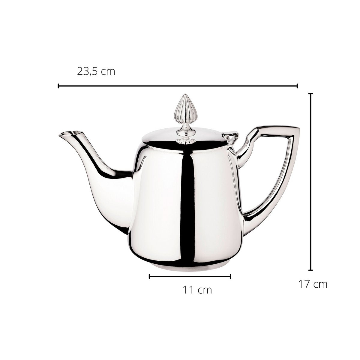 EDZARD Cimba theepot, verzilverd, lengte 23 cm, breedte 11 cm, hoogte 16 cm, inhoud 0,85 liter