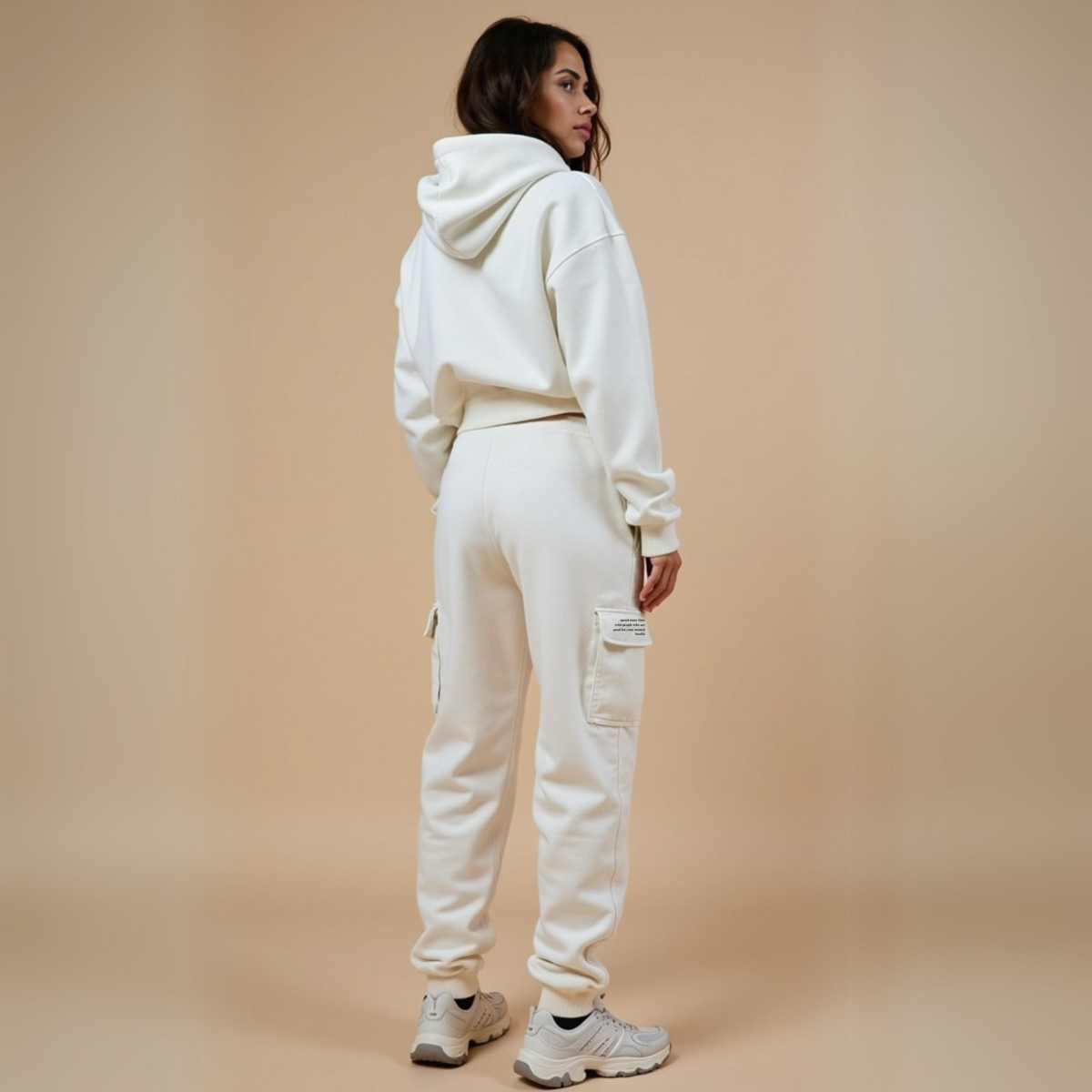 Crop hoodie "twintig jaar over nu" - Weiss