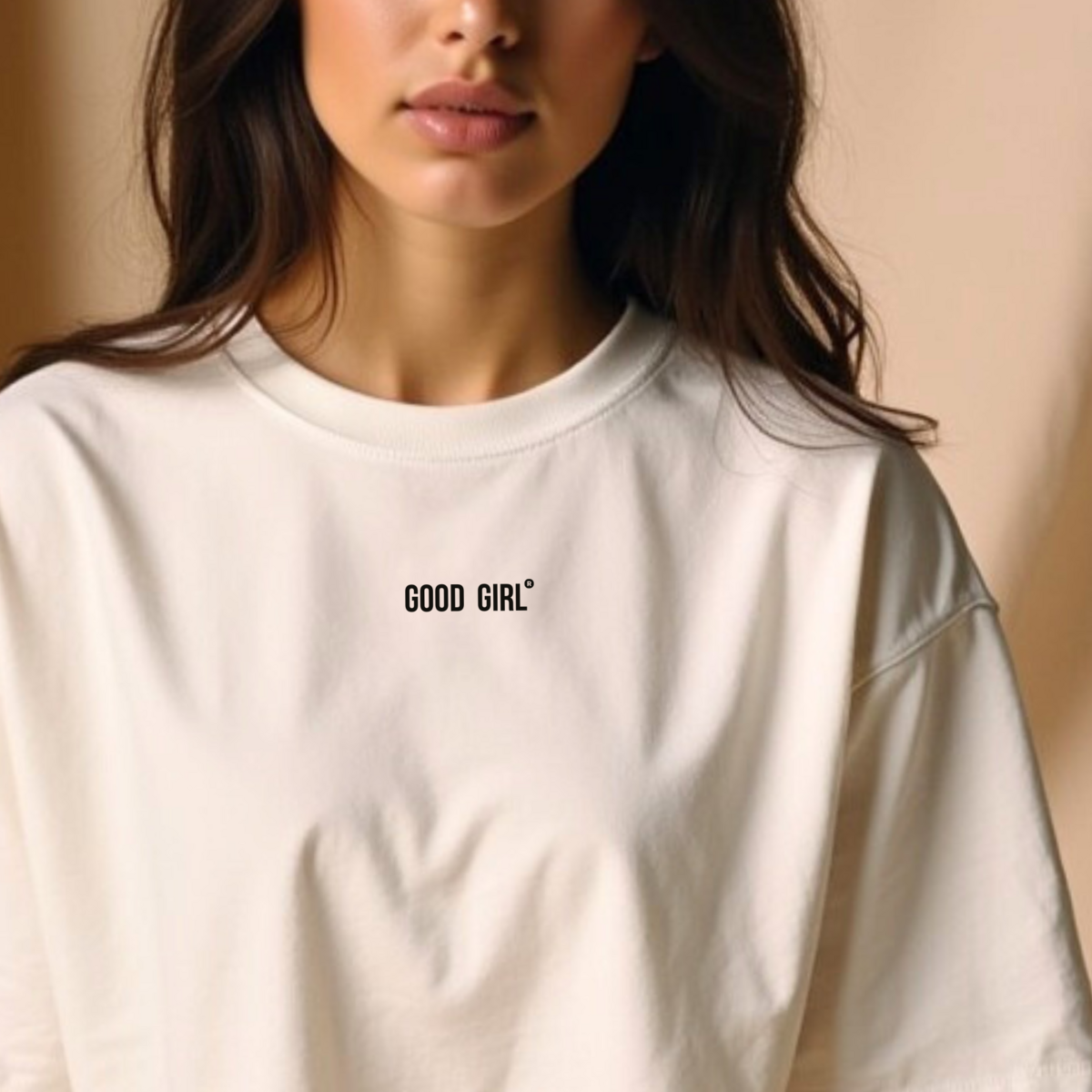 Statement Crop T-shirt "GOED MEISJE - SLECHTE GEWOONTEN" - Weiss
